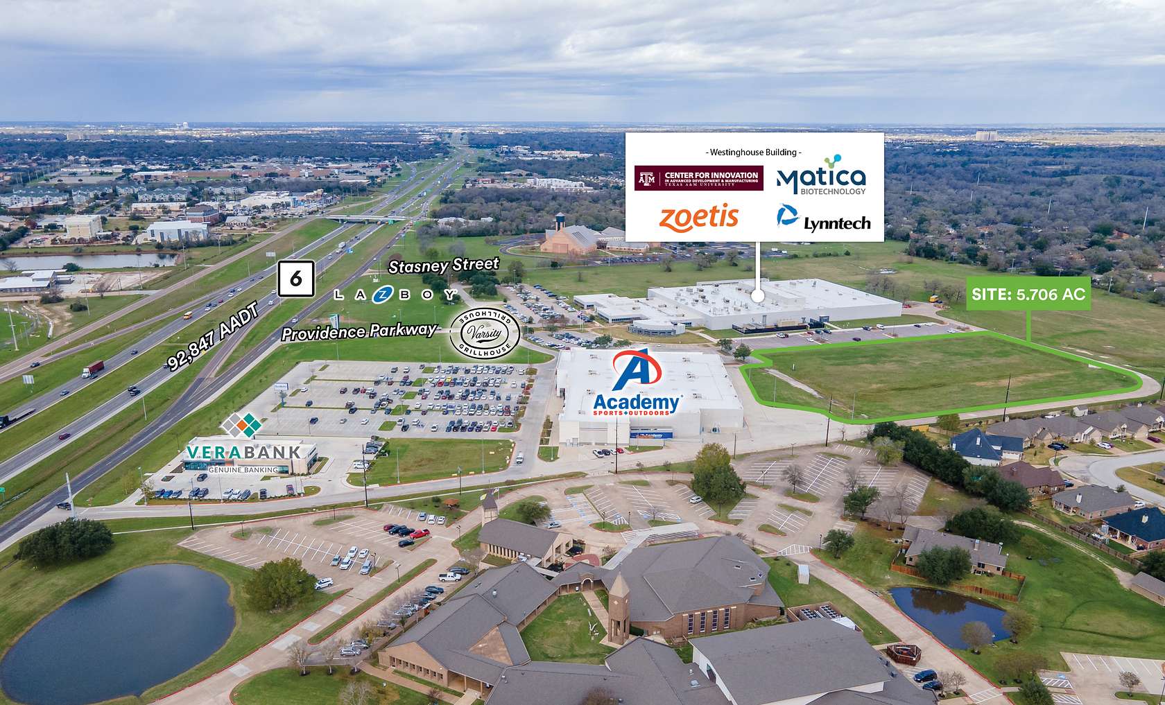 5.7 Acres of Commercial Land for Sale in College Station, Texas