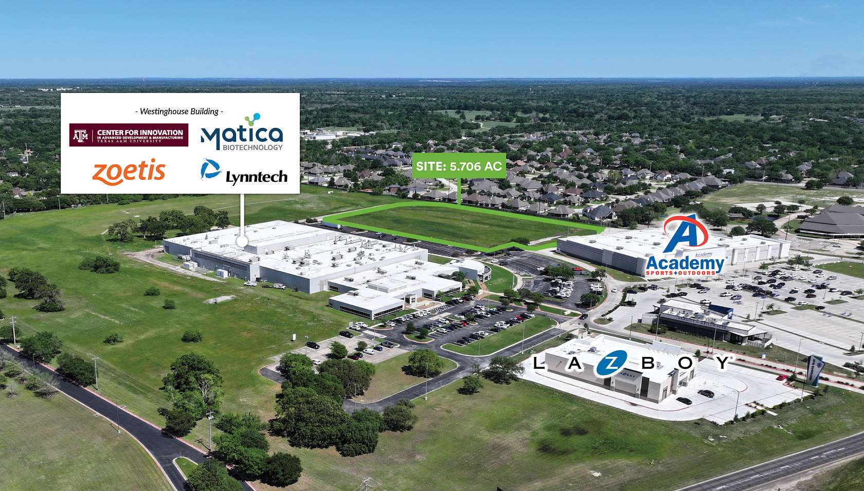 5.7 Acres of Commercial Land for Sale in College Station, Texas