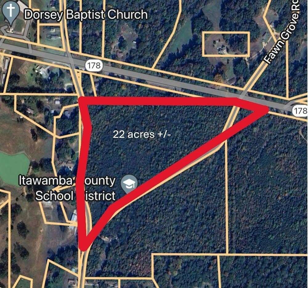 22 Acres of Mixed-Use Land for Sale in Mantachie, Mississippi