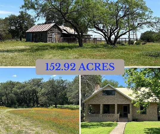 153 Acres of Land with Home for Sale in Goldthwaite, Texas