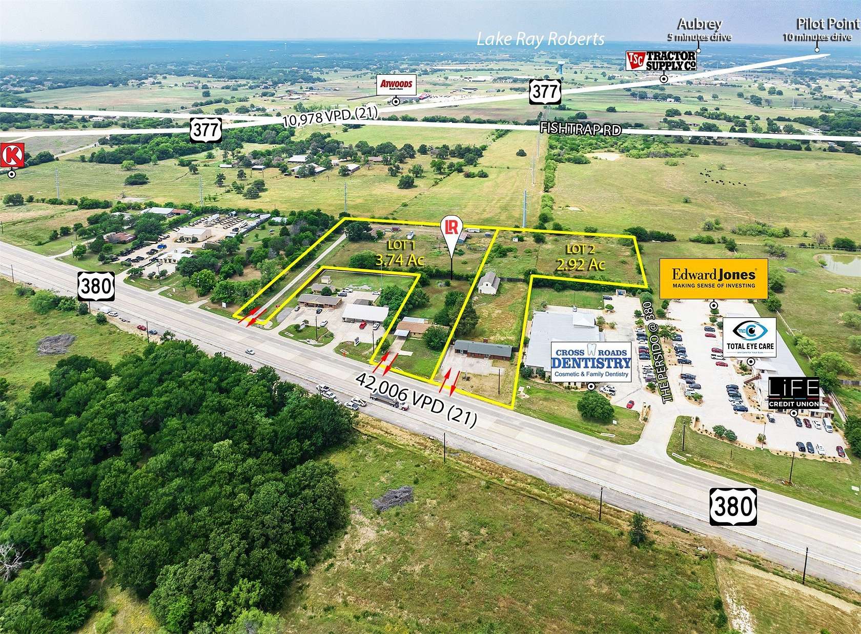 3.74 Acres of Commercial Land for Sale in Cross Roads, Texas