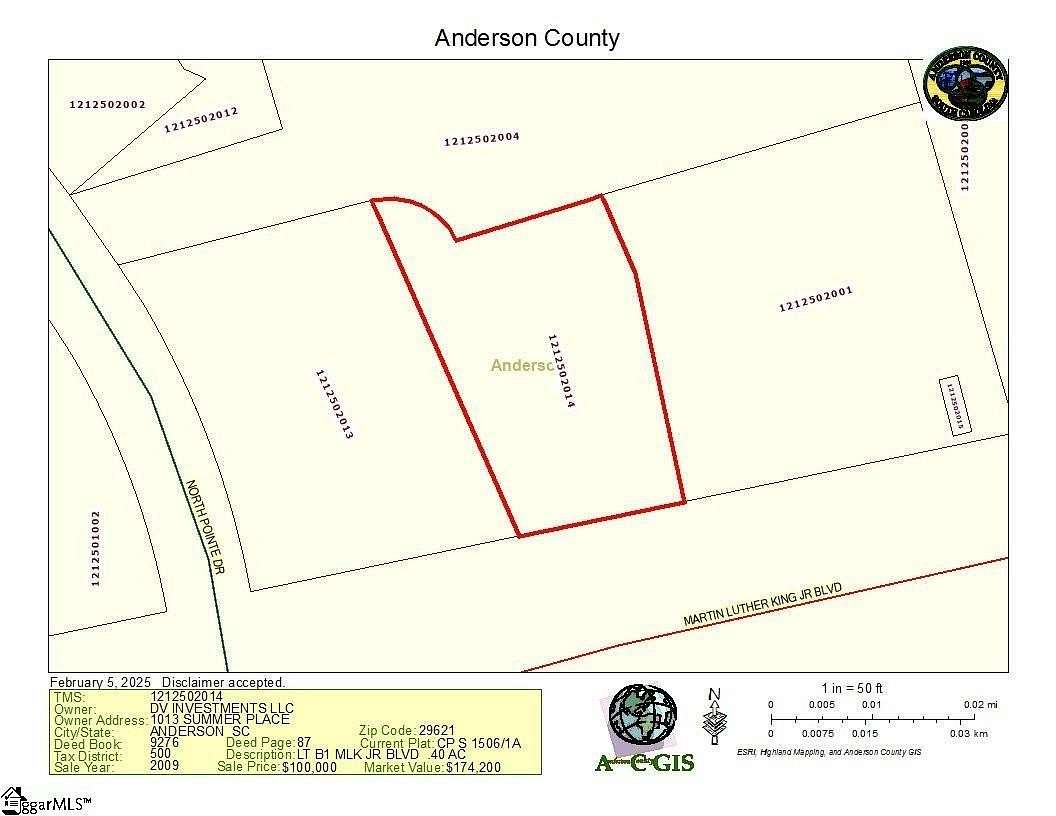 0.4 Acres of Commercial Land for Sale in Anderson, South Carolina