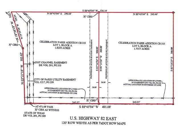 1.74 Acres of Commercial Land for Sale in Paris, Texas