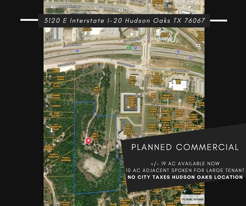 19 Acres of Commercial Land for Sale in Hudson Oaks, Texas