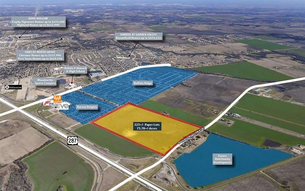 73.8 Acres of Land for Sale in Waxahachie, Texas