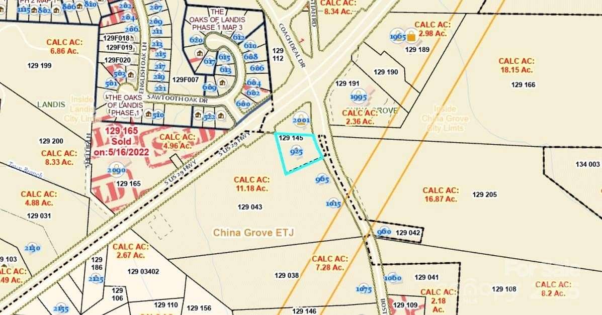 12 Acres of Commercial Land for Sale in China Grove, North Carolina