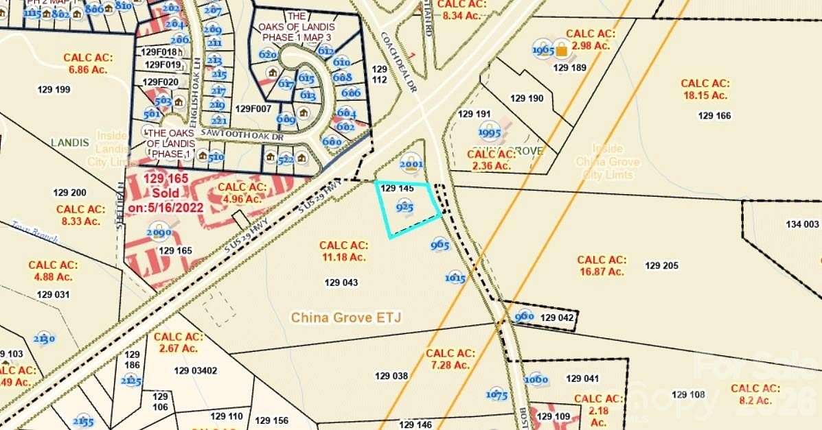 12 Acres of Commercial Land for Sale in China Grove, North Carolina