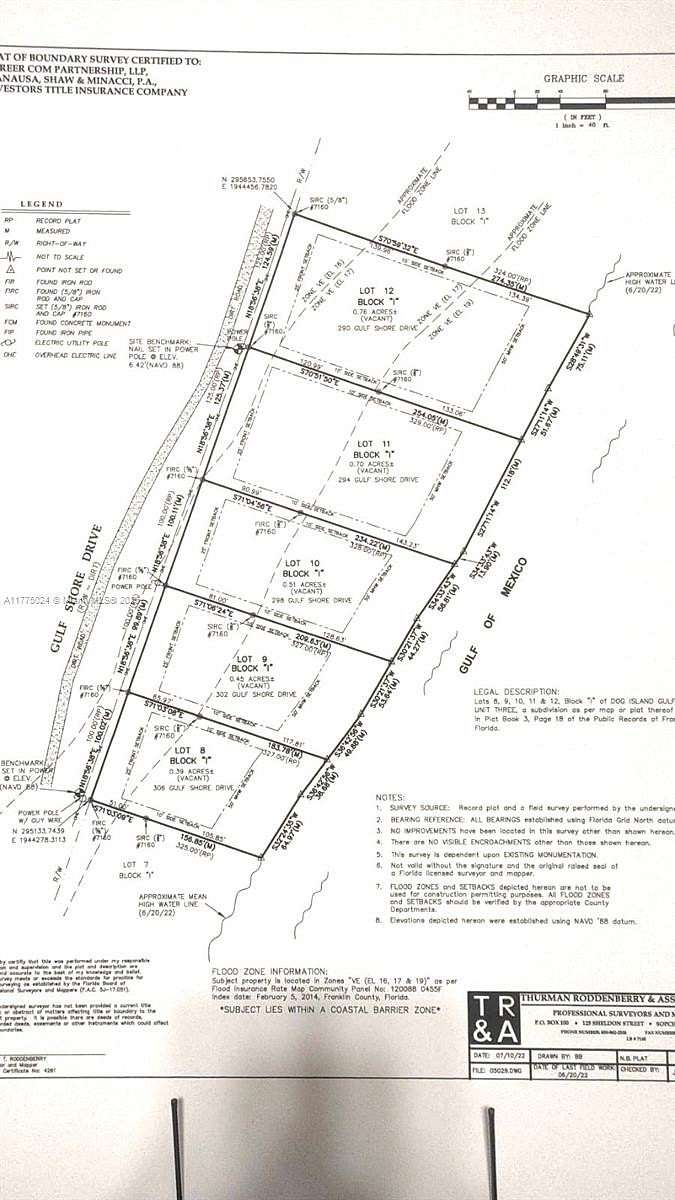 0.94 Acres of Residential Land for Sale in Carrabelle, Florida