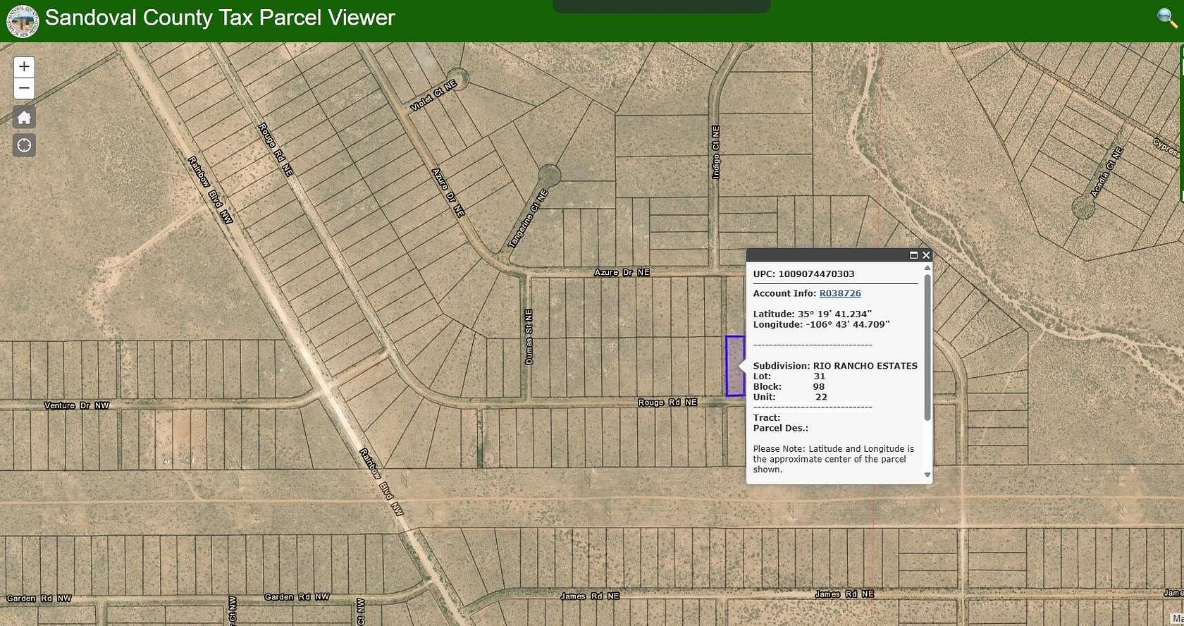 0.5 Acres of Land for Sale in Rio Rancho, New Mexico