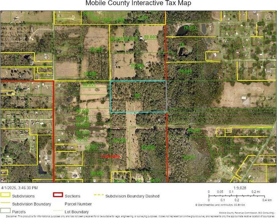 22.7 Acres of Land for Sale in Irvington, Alabama