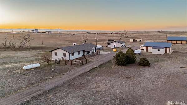 40.5 Acres of Agricultural Land with Home for Sale in Watkins, Colorado