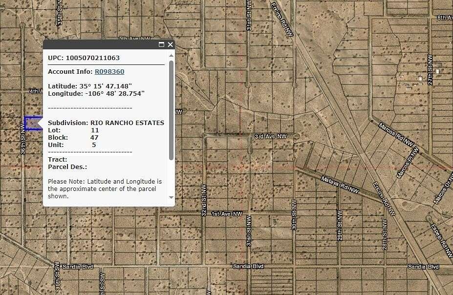 1 Acre of Land for Sale in Rio Rancho, New Mexico