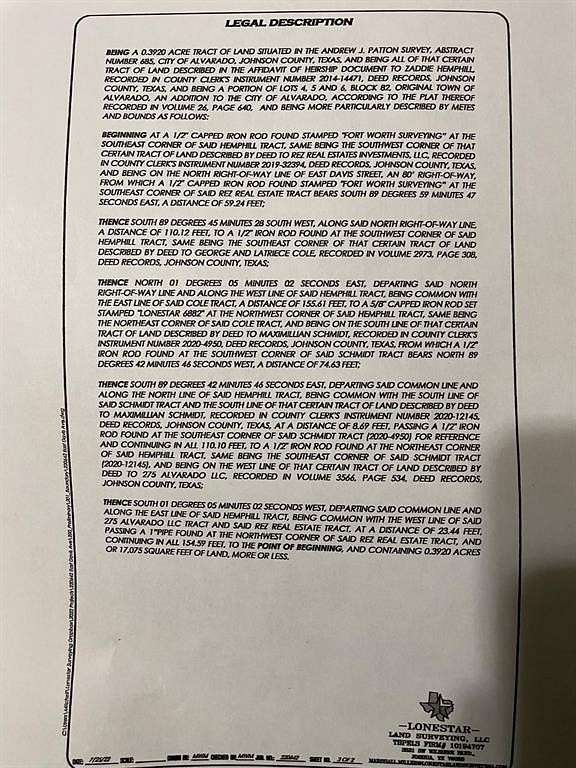 0.3 Acres of Land for Sale in Alvarado, Texas