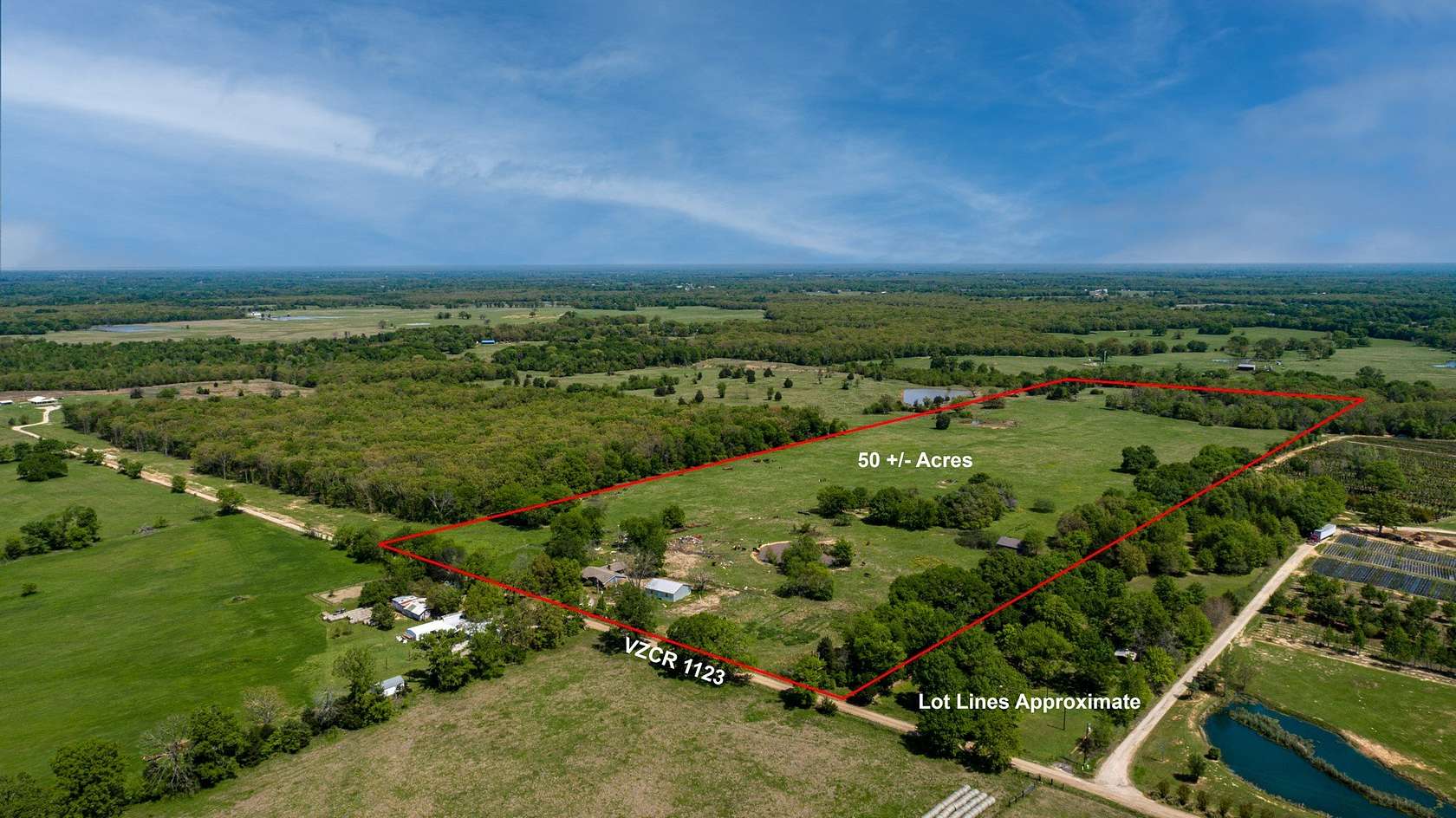 52 Acres of Recreational Land with Home for Sale in Fruitvale, Texas