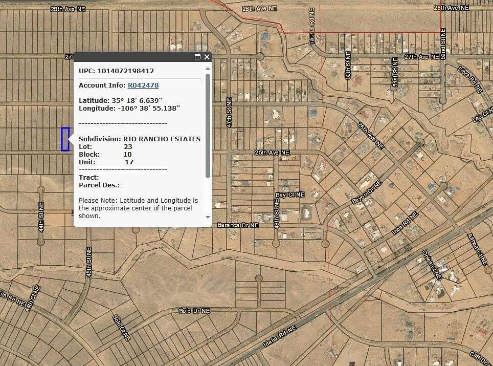 0.5 Acres of Land for Sale in Rio Rancho, New Mexico