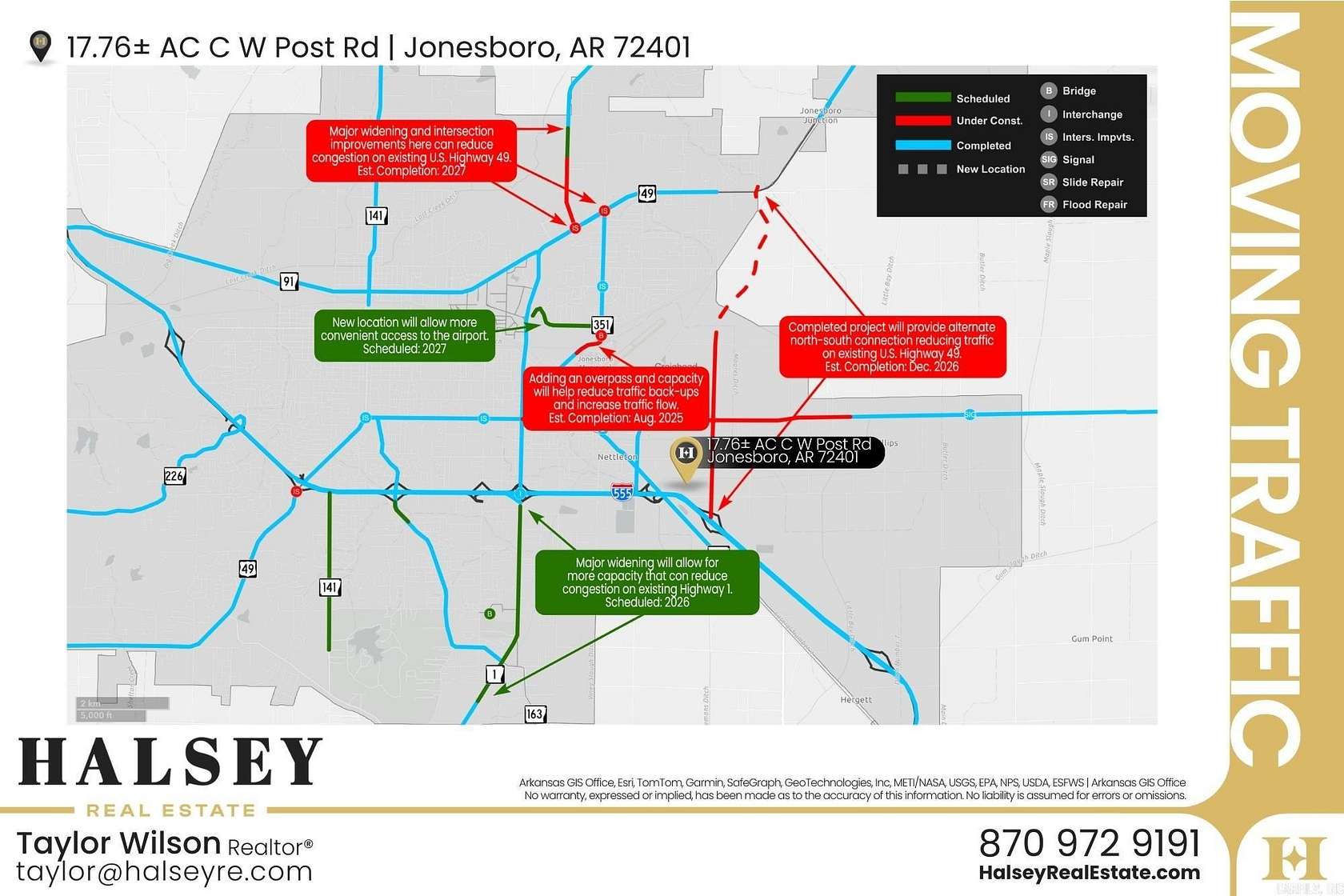 17.8 Acres of Commercial Land for Sale in Jonesboro, Arkansas