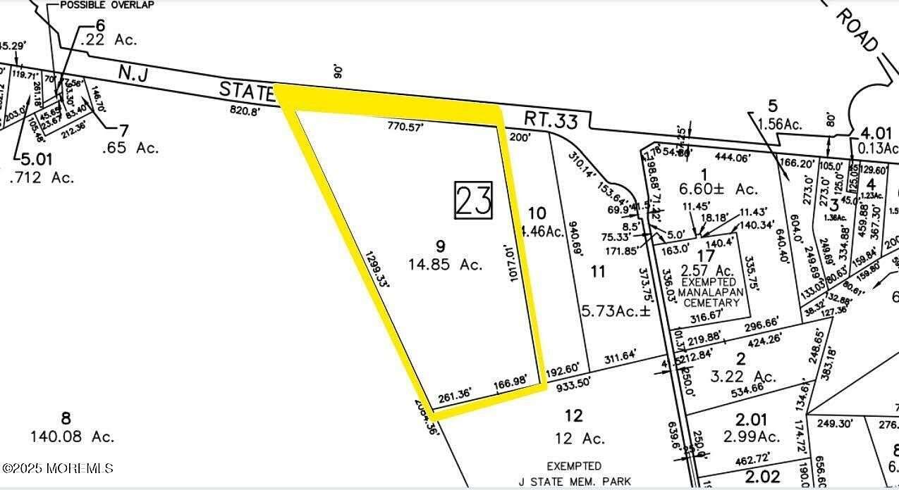 14.9 Acres of Improved Commercial Land for Sale in Millstone Township, New Jersey