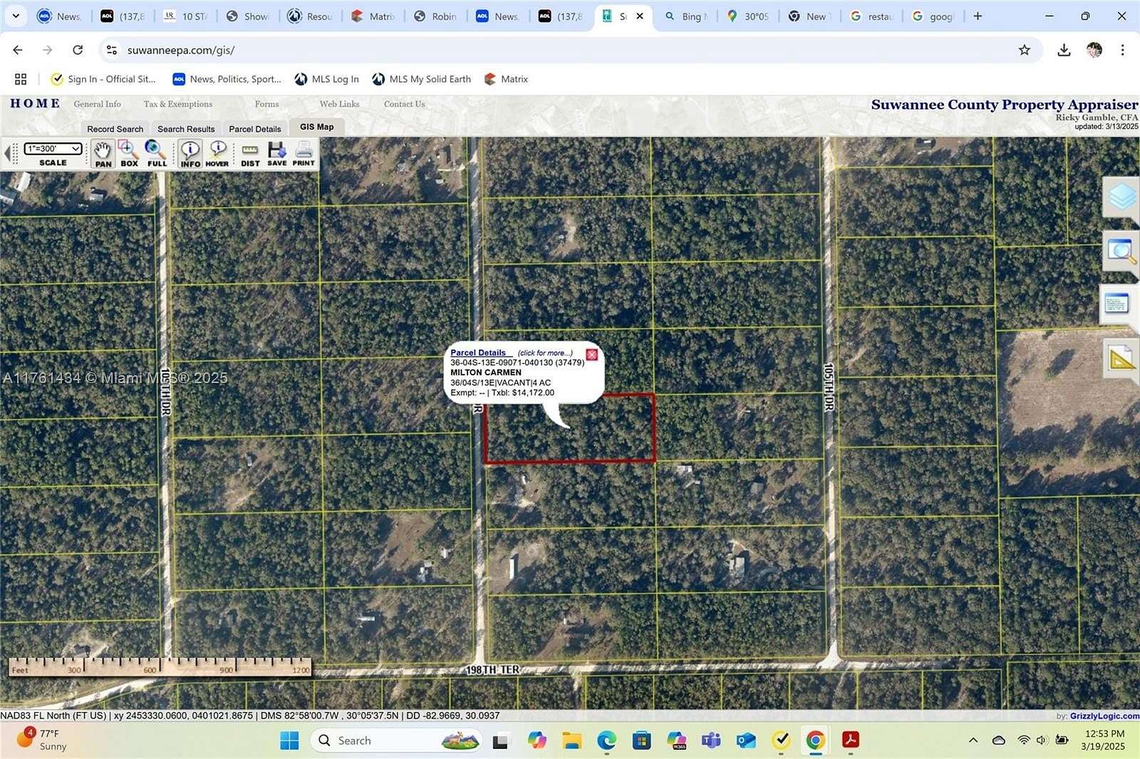 4 Acres of Land for Sale in McAlpin, Florida