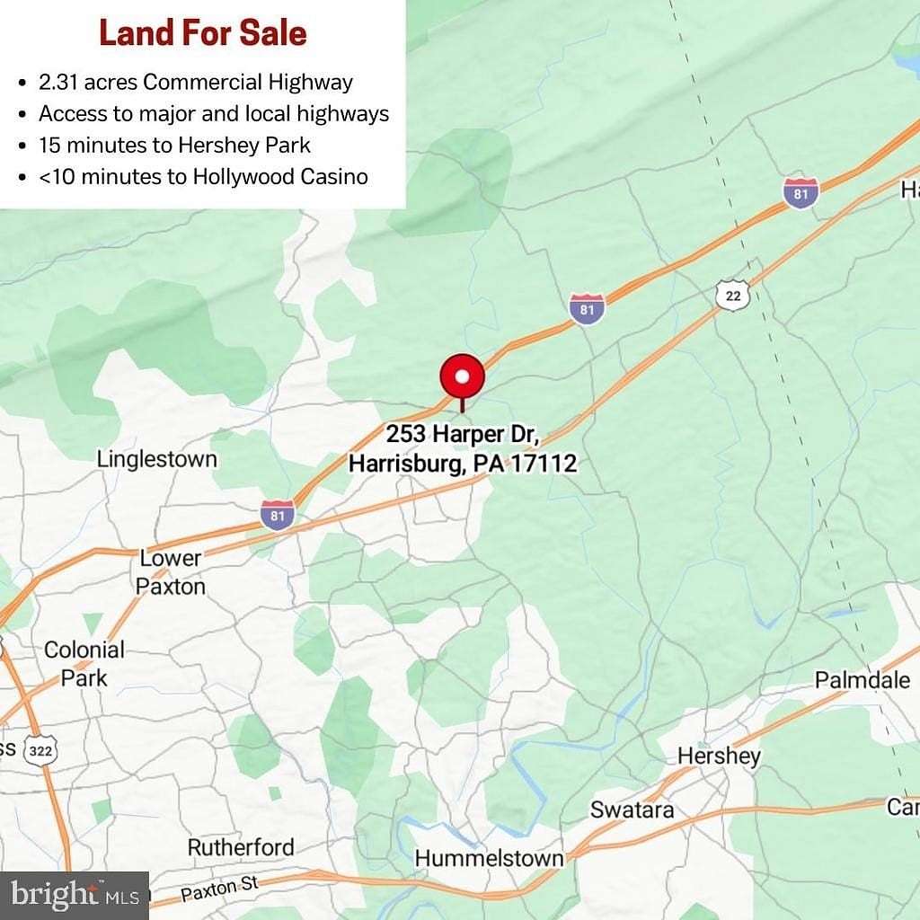 2.3 Acres of Land for Sale in Harrisburg, Pennsylvania