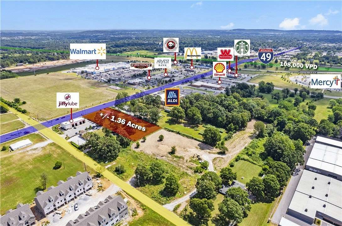 1.36 Acres of Commercial Land for Sale in Springdale, Arkansas
