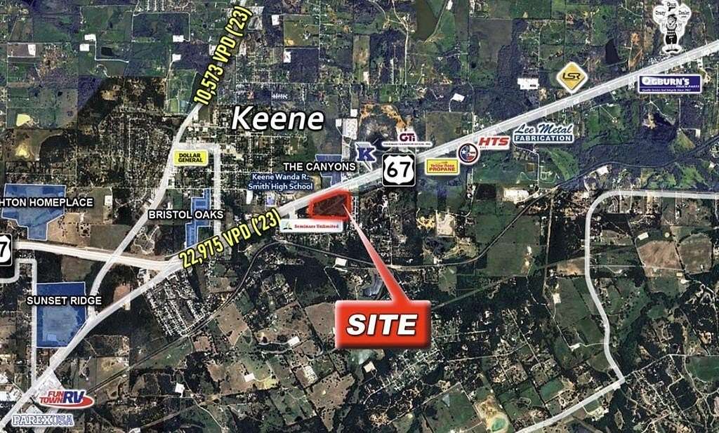 23.4 Acres of Commercial Land for Sale in Keene, Texas