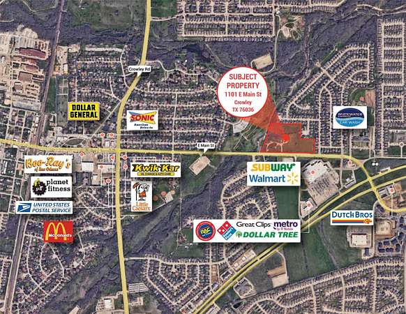12.8 Acres of Commercial Land for Sale in Crowley, Texas