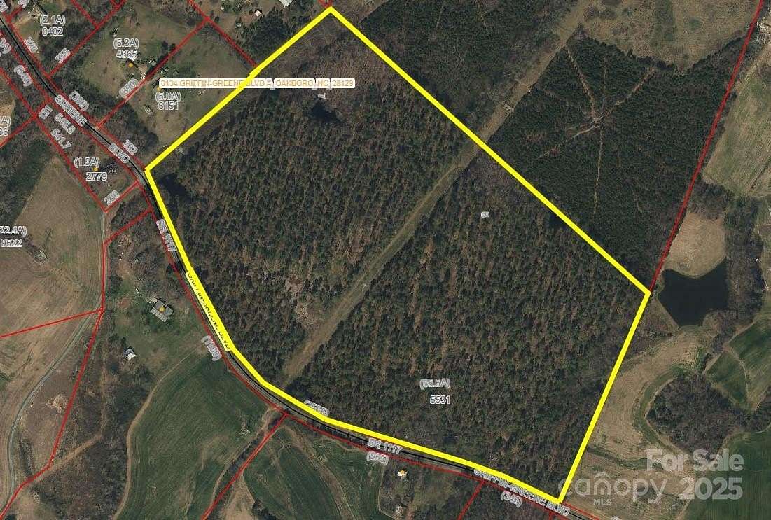 67.1 Acres of Land for Sale in Oakboro, North Carolina