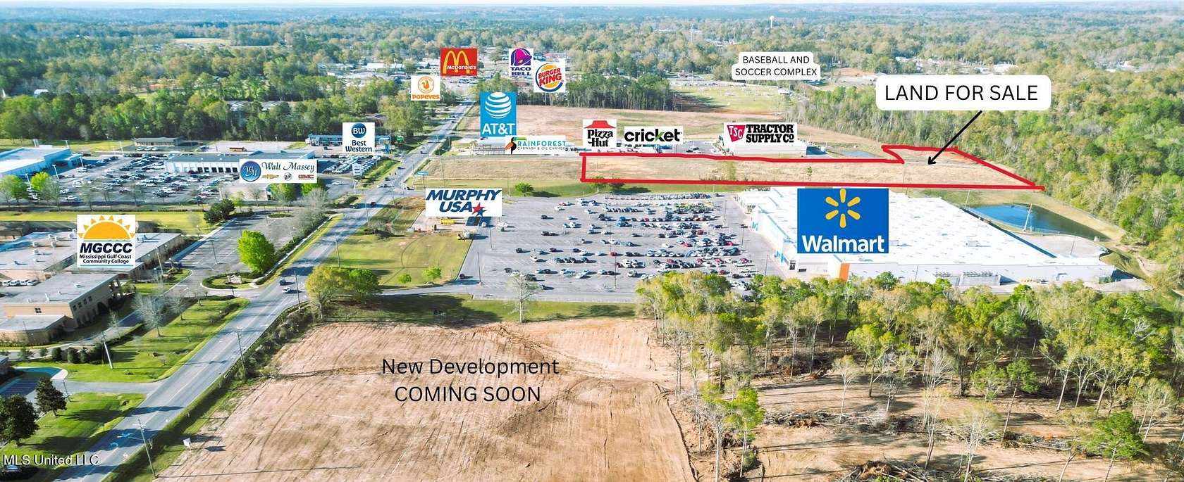 1.74 Acres of Commercial Land for Sale in Lucedale, Mississippi