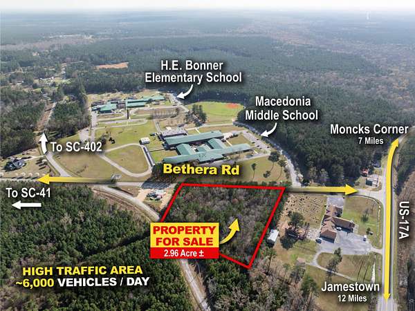 3 Acres of Commercial Land for Sale in Bonneau, South Carolina