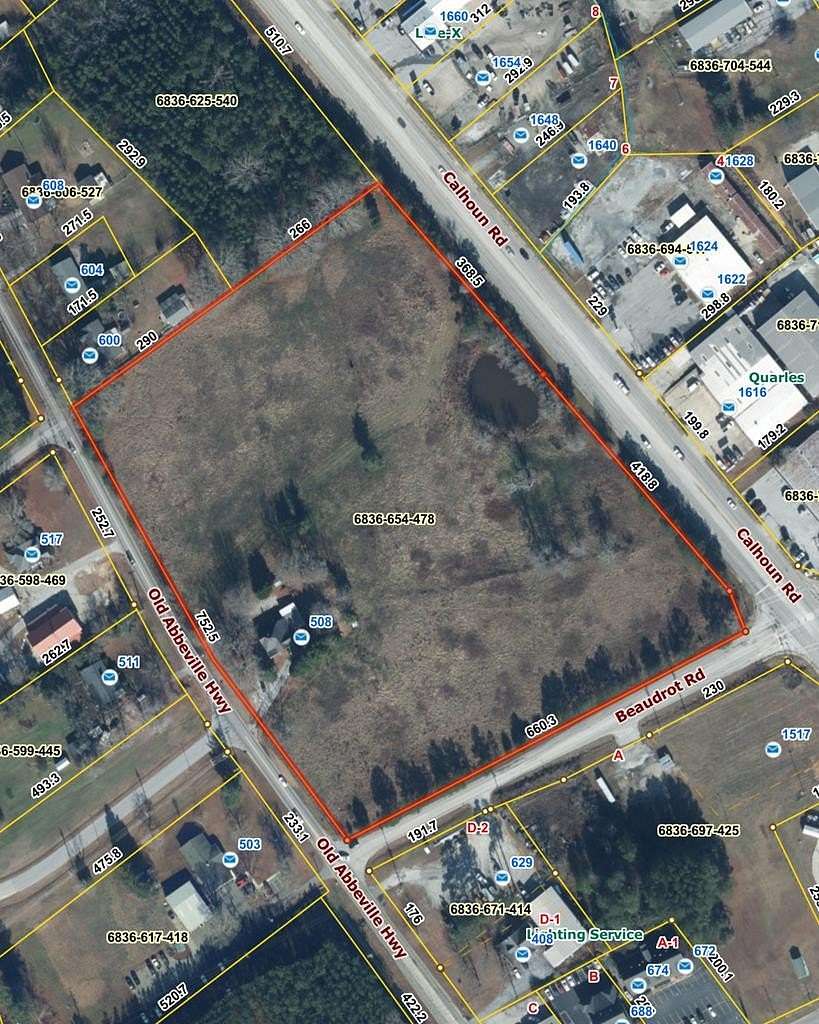 11.5 Acres of Commercial Land for Sale in Greenwood, South Carolina