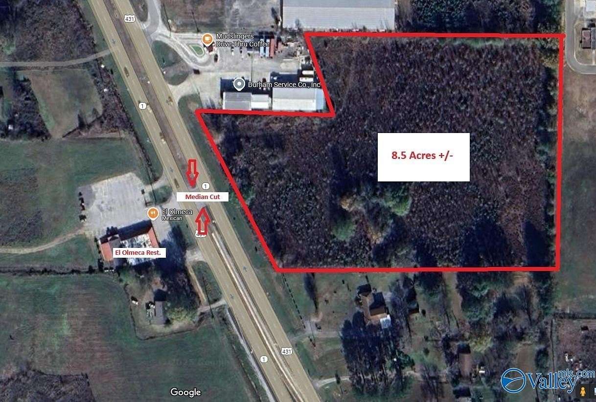 7.2 Acres of Commercial Land for Sale in Owens Cross Roads, Alabama