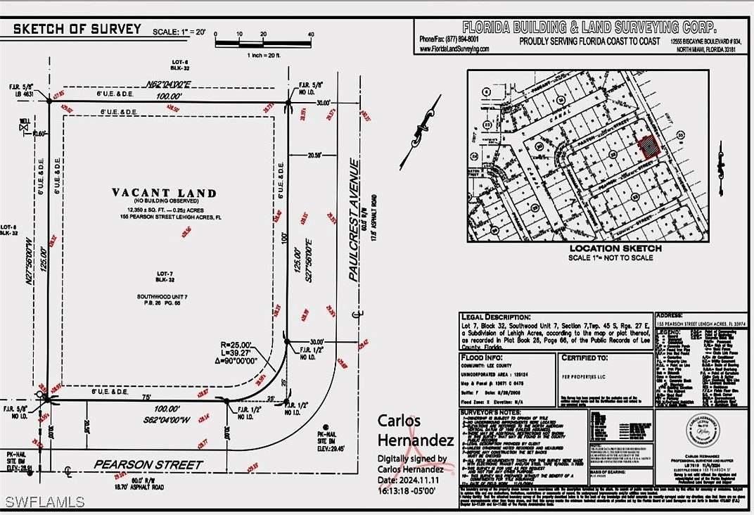 0.28 Acres of Residential Land for Sale in Lehigh Acres, Florida