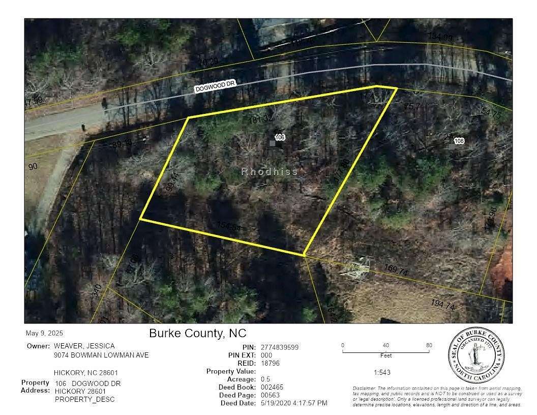 0.5 Acres of Residential Land for Sale in Rhodhiss, North Carolina