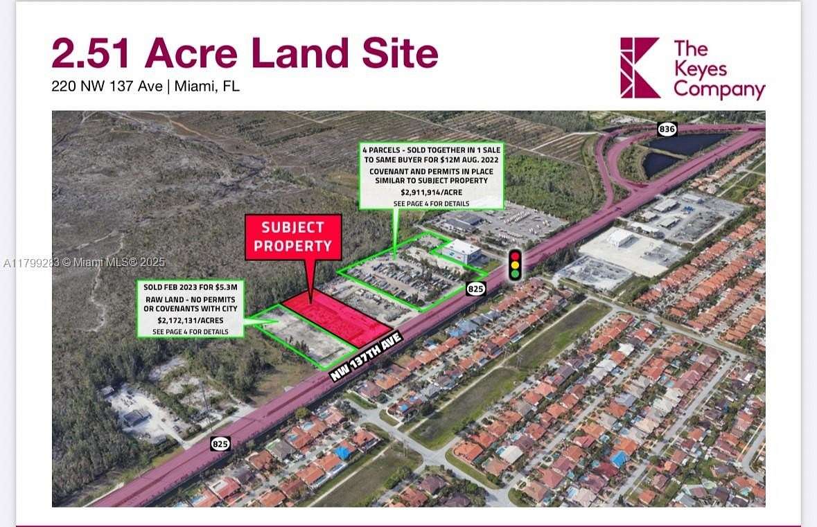 2.5 Acres of Commercial Land for Lease in Miami, Florida