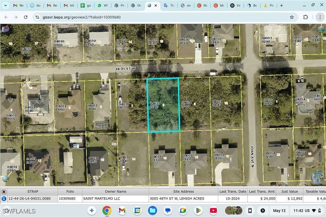 0.25 Acres of Residential Land for Sale in Lehigh Acres, Florida
