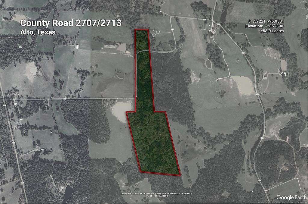 59 Acres of Recreational Land for Sale in Alto, Texas