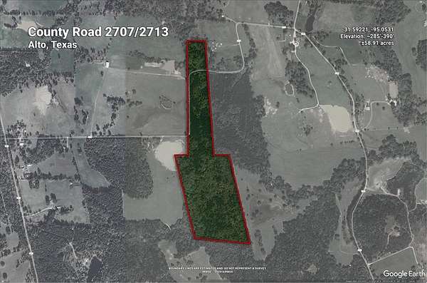 59 Acres of Recreational Land for Sale in Alto, Texas