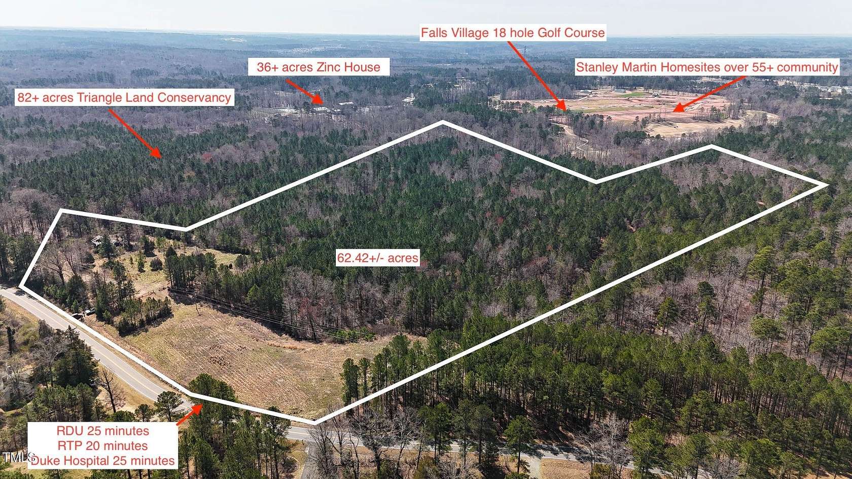 62.4 Acres of Land for Sale in Durham, North Carolina