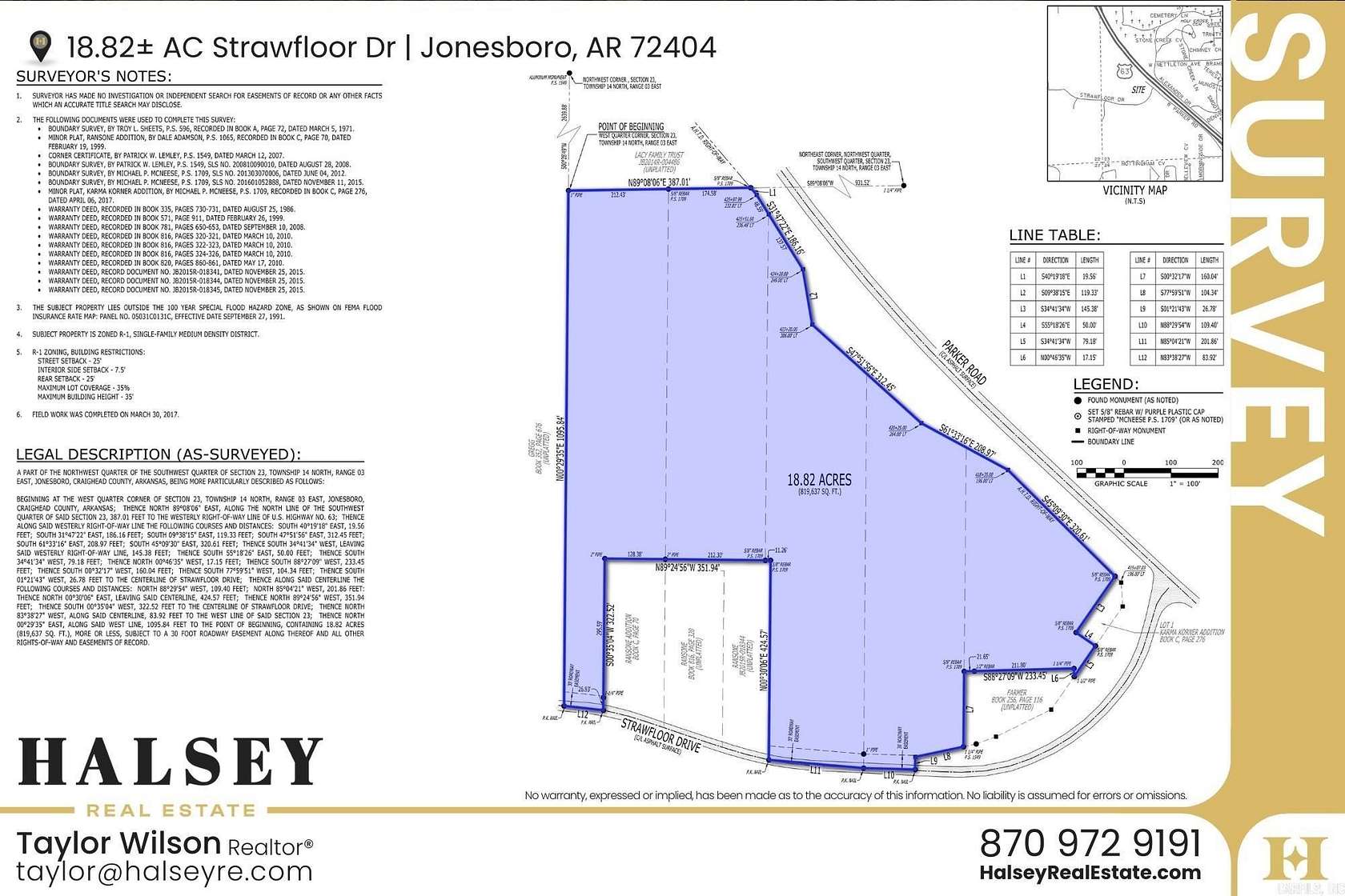 18.8 Acres of Mixed-Use Land for Sale in Jonesboro, Arkansas