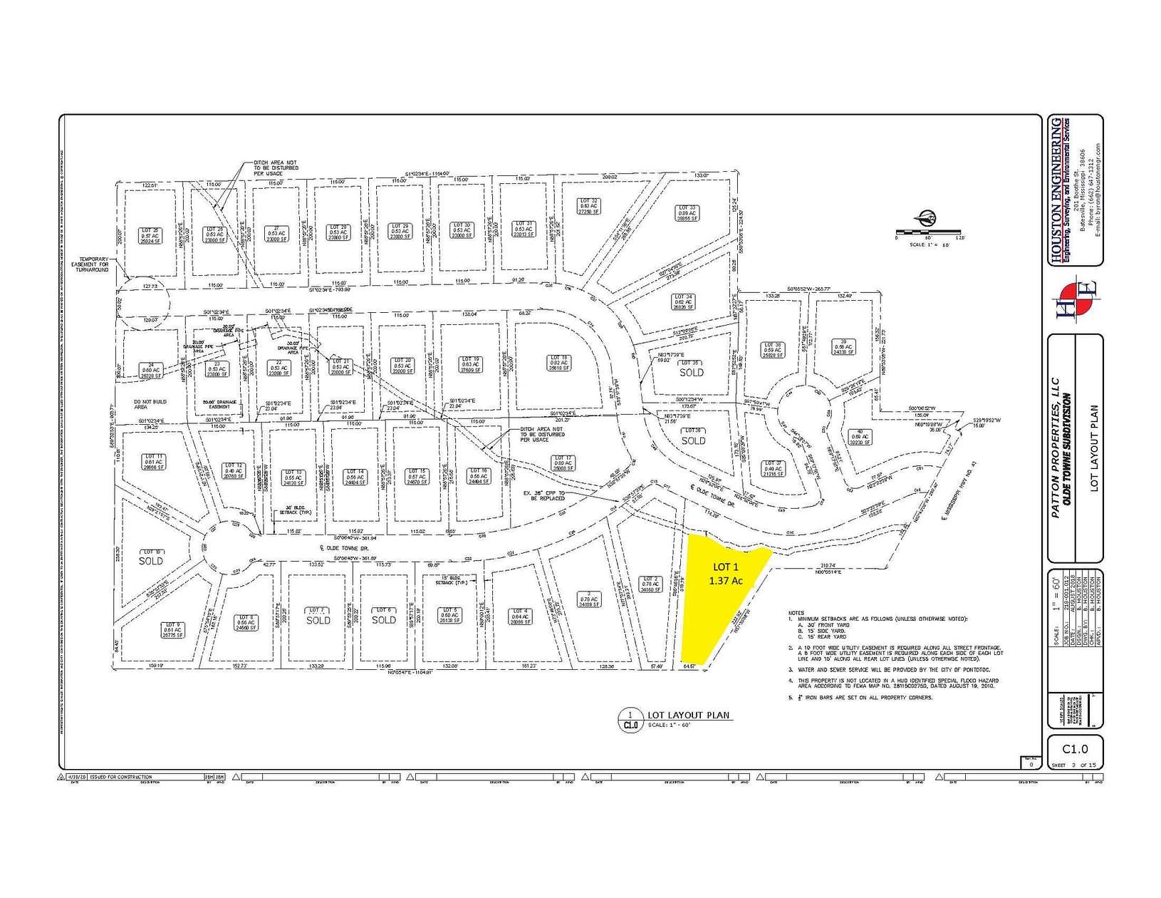 1.37 Acres of Residential Land for Sale in Pontotoc, Mississippi