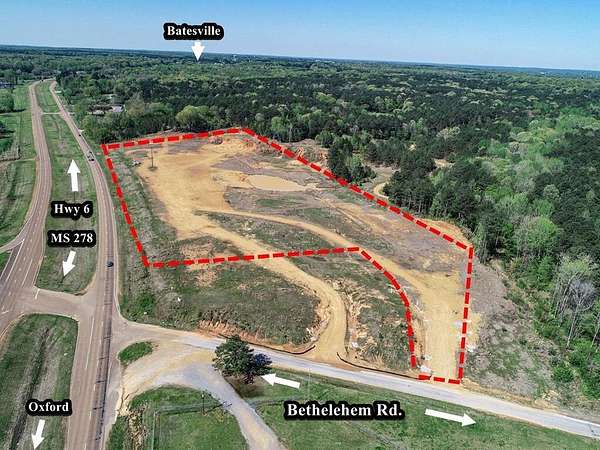 13.3 Acres of Commercial Land for Sale in Batesville, Mississippi