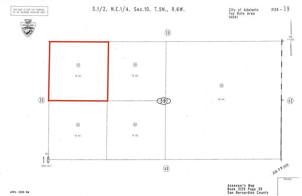 10 Acres of Land for Sale in Adelanto, California