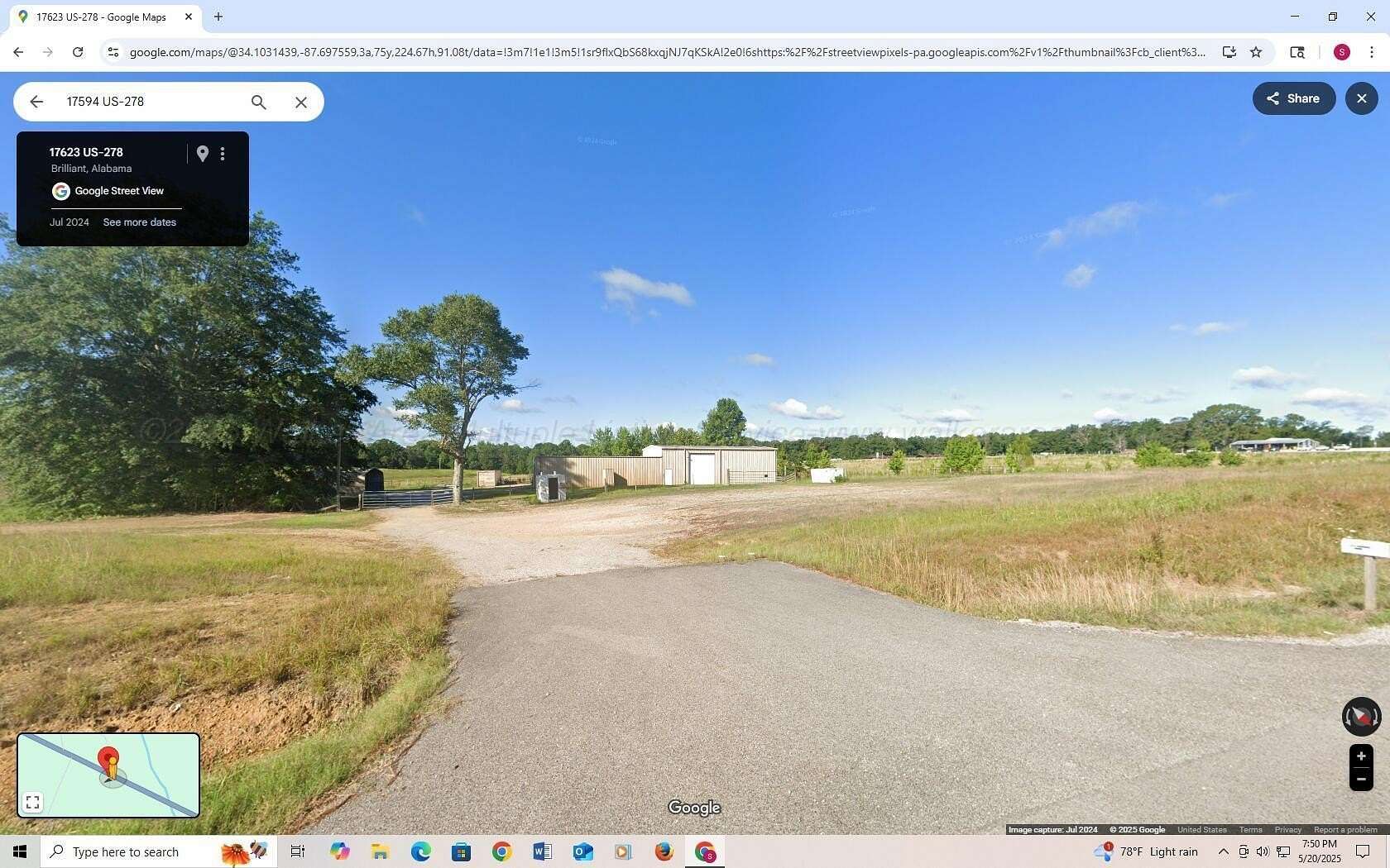 2 Acres of Improved Commercial Land for Sale in Brilliant, Alabama