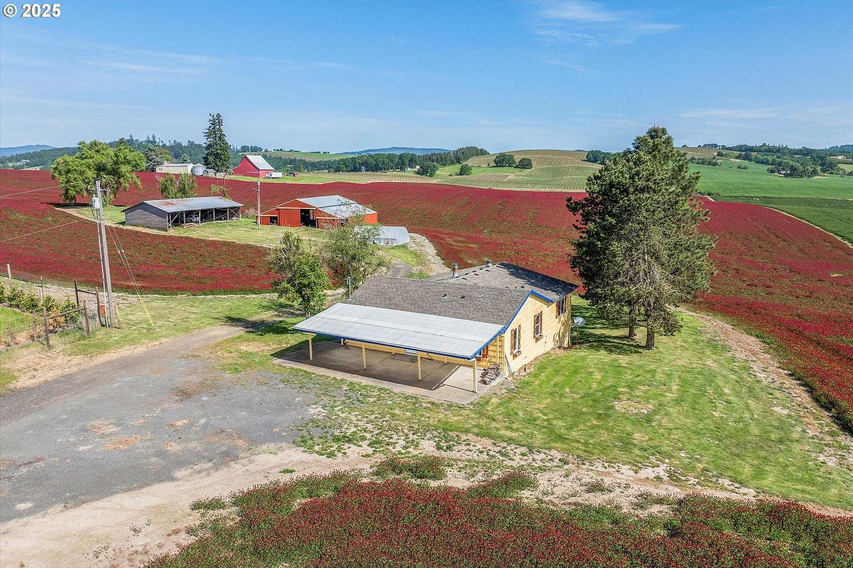 110 Acres of Agricultural Land with Home for Sale in Yamhill, Oregon