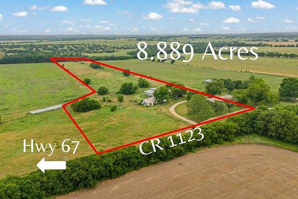 8.89 Acres of Land with Home for Sale in Cleburne, Texas