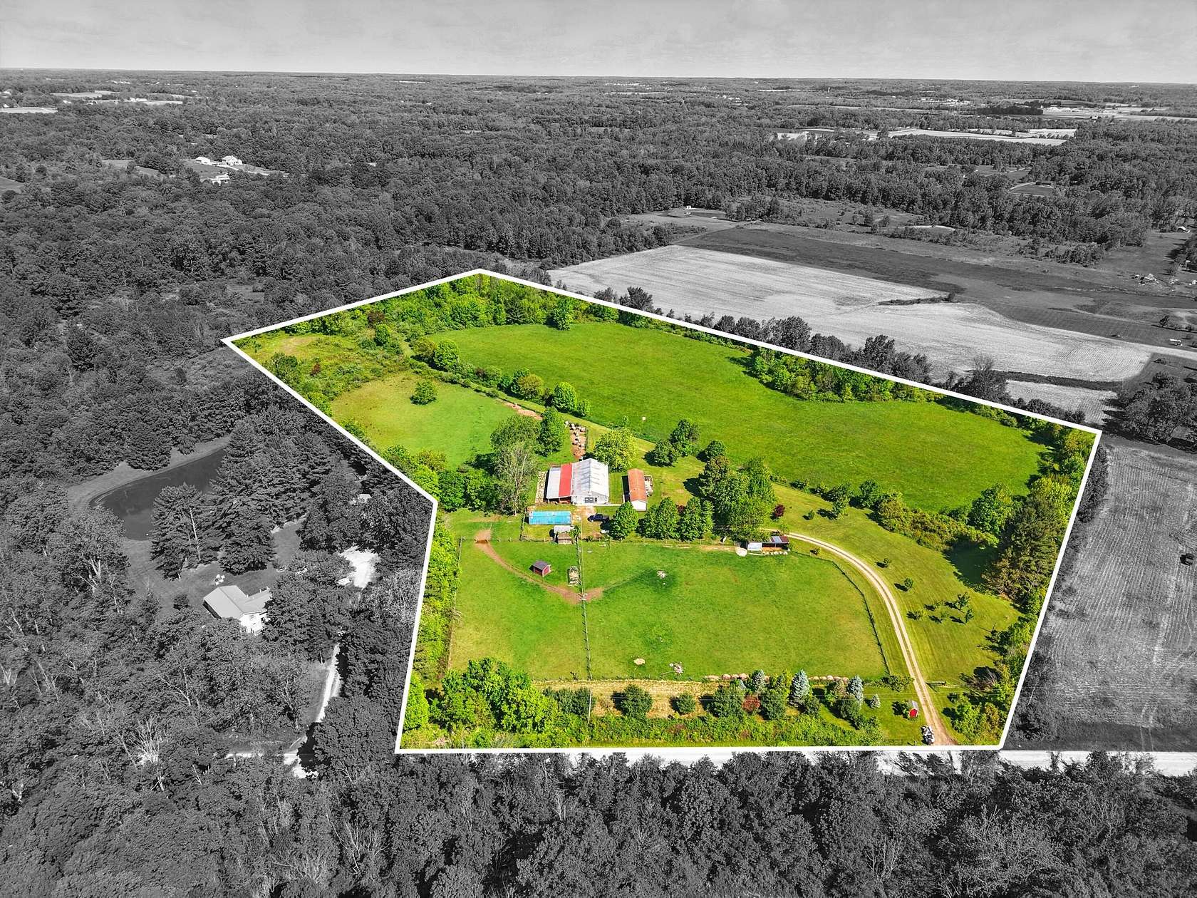 17.3 Acres of Land with Home for Sale in Fredericktown, Ohio