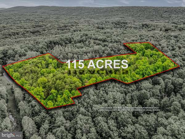 115 Acres of Recreational & Residential Land for Sale in Berkeley Springs, West Virginia