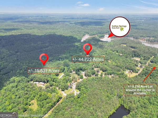 70 Acres of Recreational Land with Home for Sale in Flovilla, Georgia