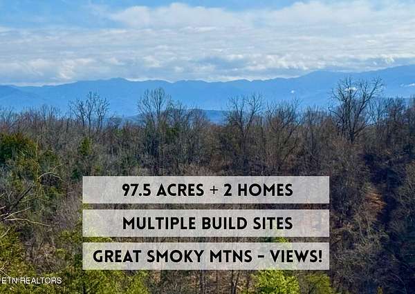 97.5 Acres of Land with Home for Sale in Sevierville, Tennessee