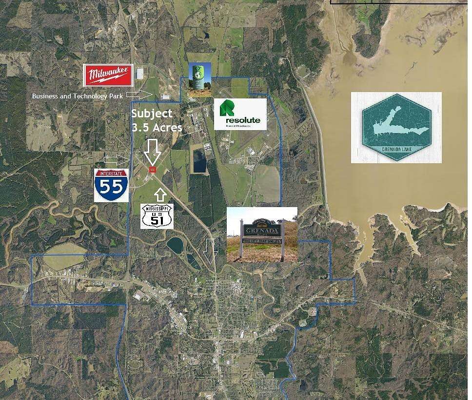 3.5 Acres of Commercial Land for Sale in Grenada, Mississippi